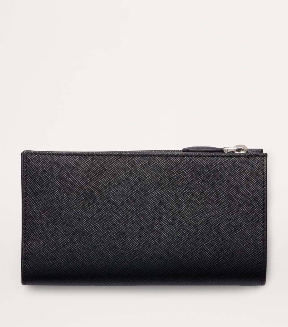 Prada Black Large Saffiano Leather Wallet