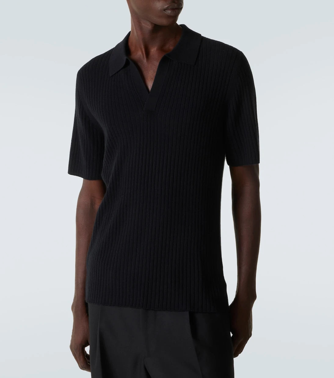 Arch4 - Ribbed-knit cashmere polo shirt