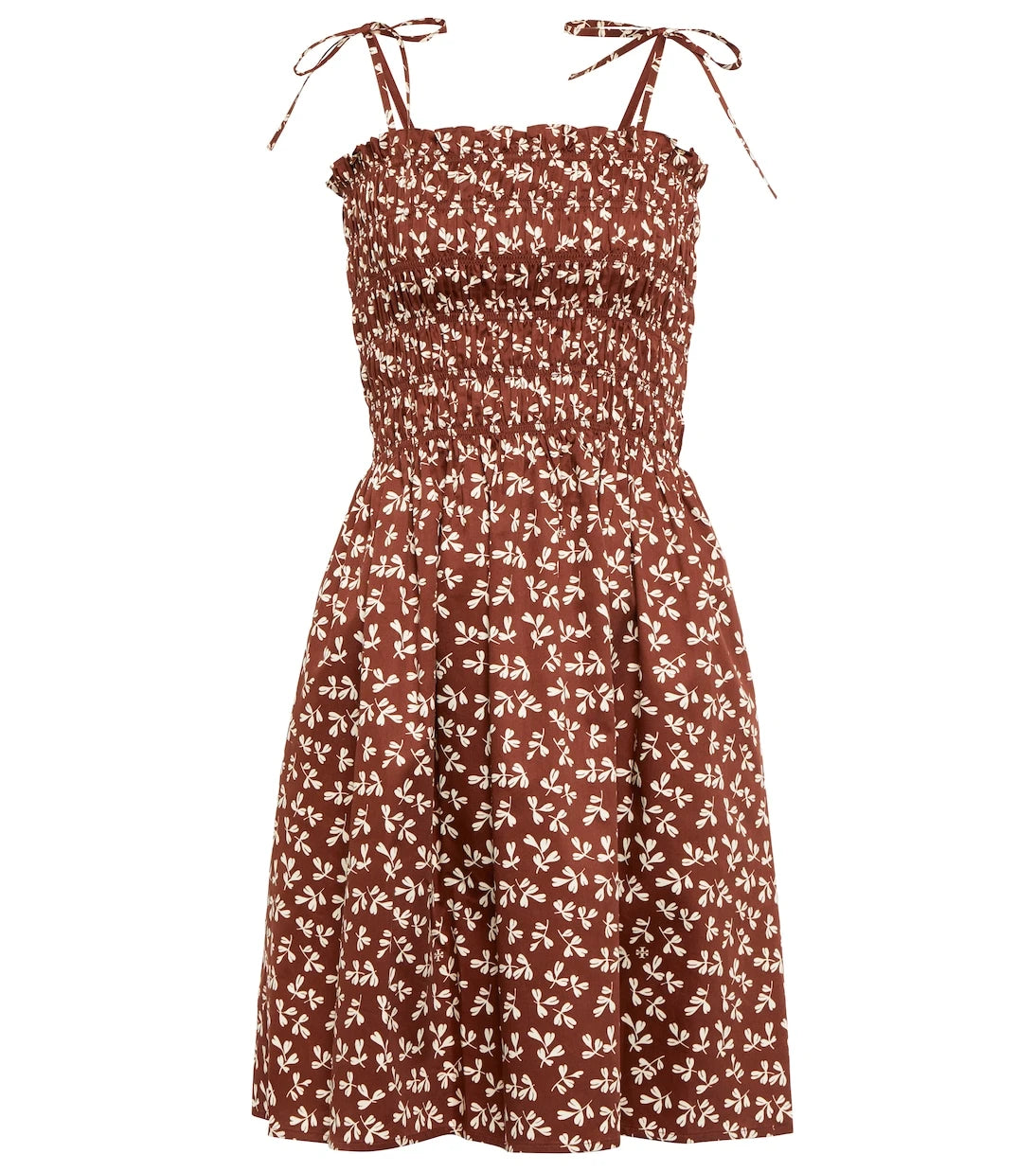 Tory Burch - Printed smocked cotton minidress