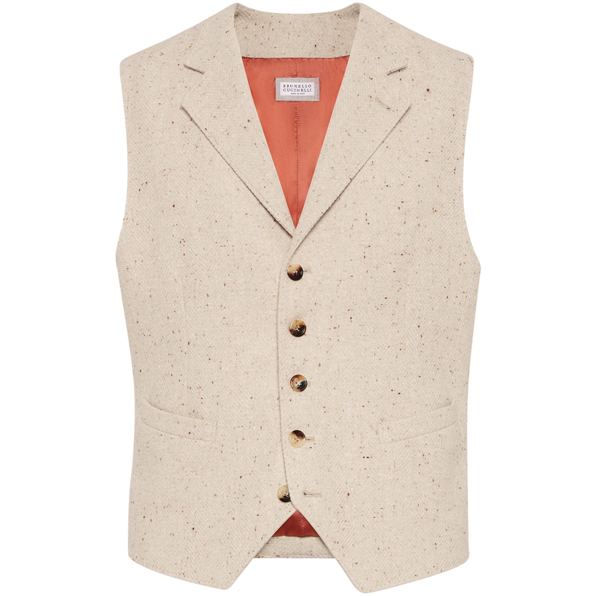 Wool-Cashmere Flecked Waistcoat