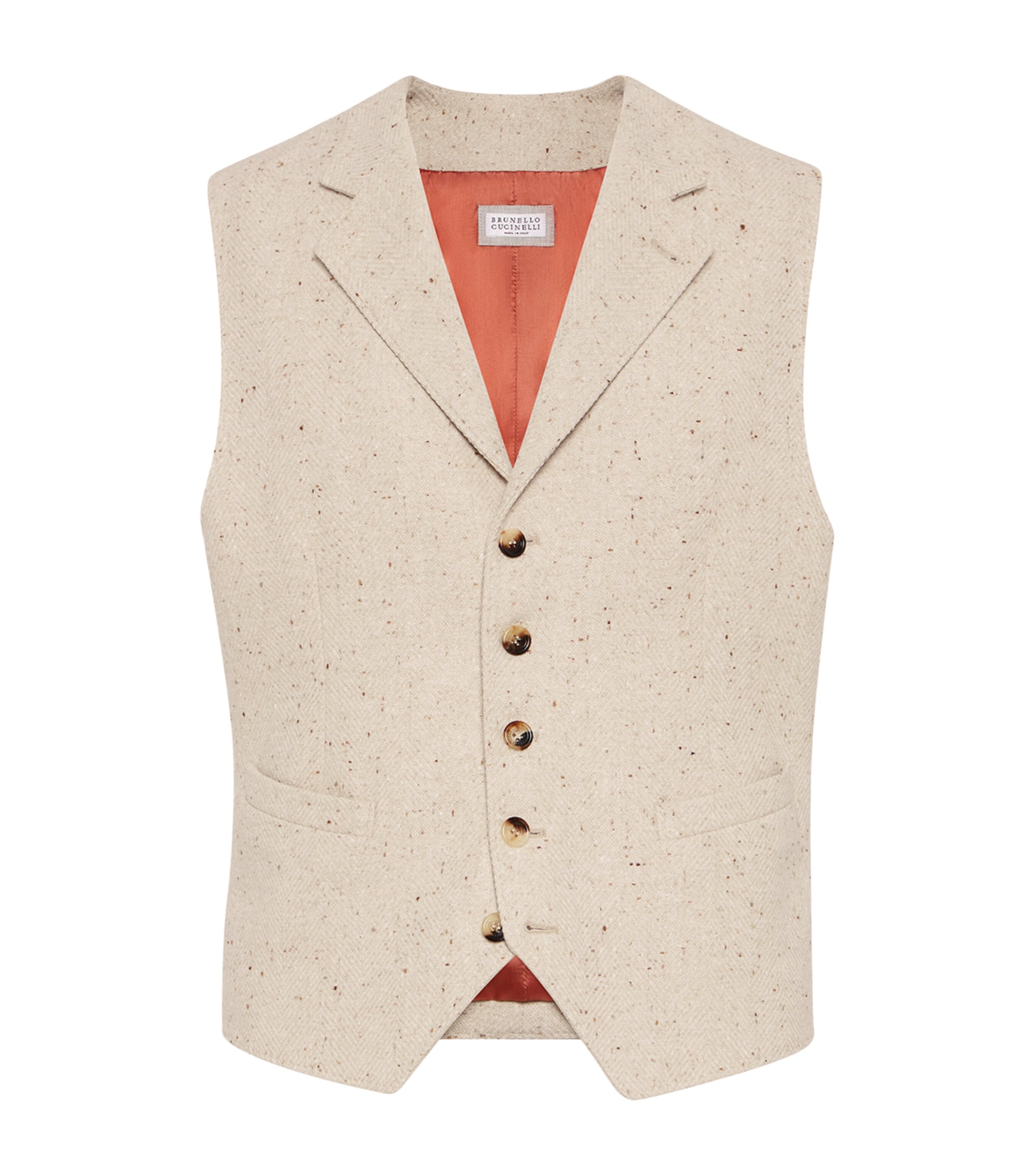 Wool-Cashmere Flecked Waistcoat