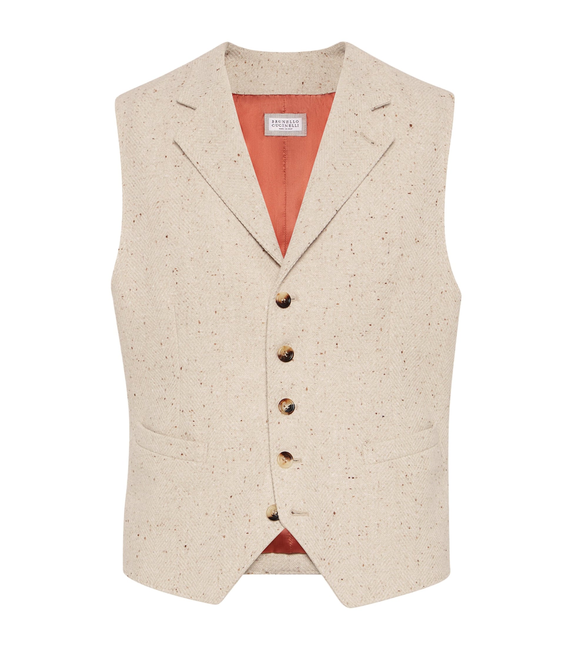 Wool-Cashmere Flecked Waistcoat