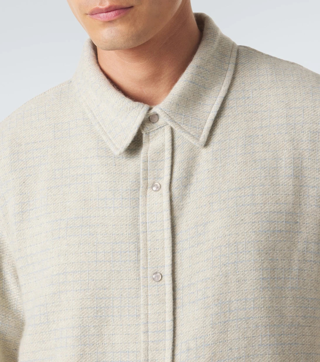 God's True Cashmere - Checked cashmere shirt with quartz