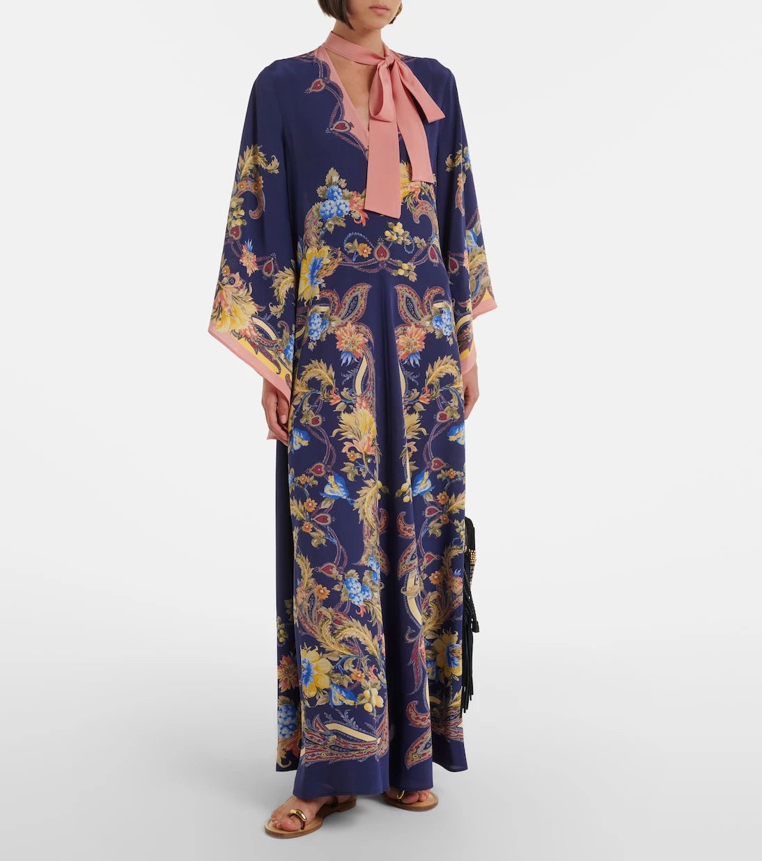 Etro - Paisley tie-neck silk maxi dress