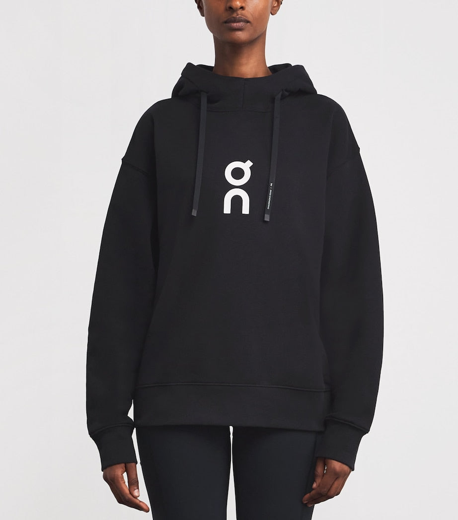 Black Organic Cotton-Blend Club Hoodie