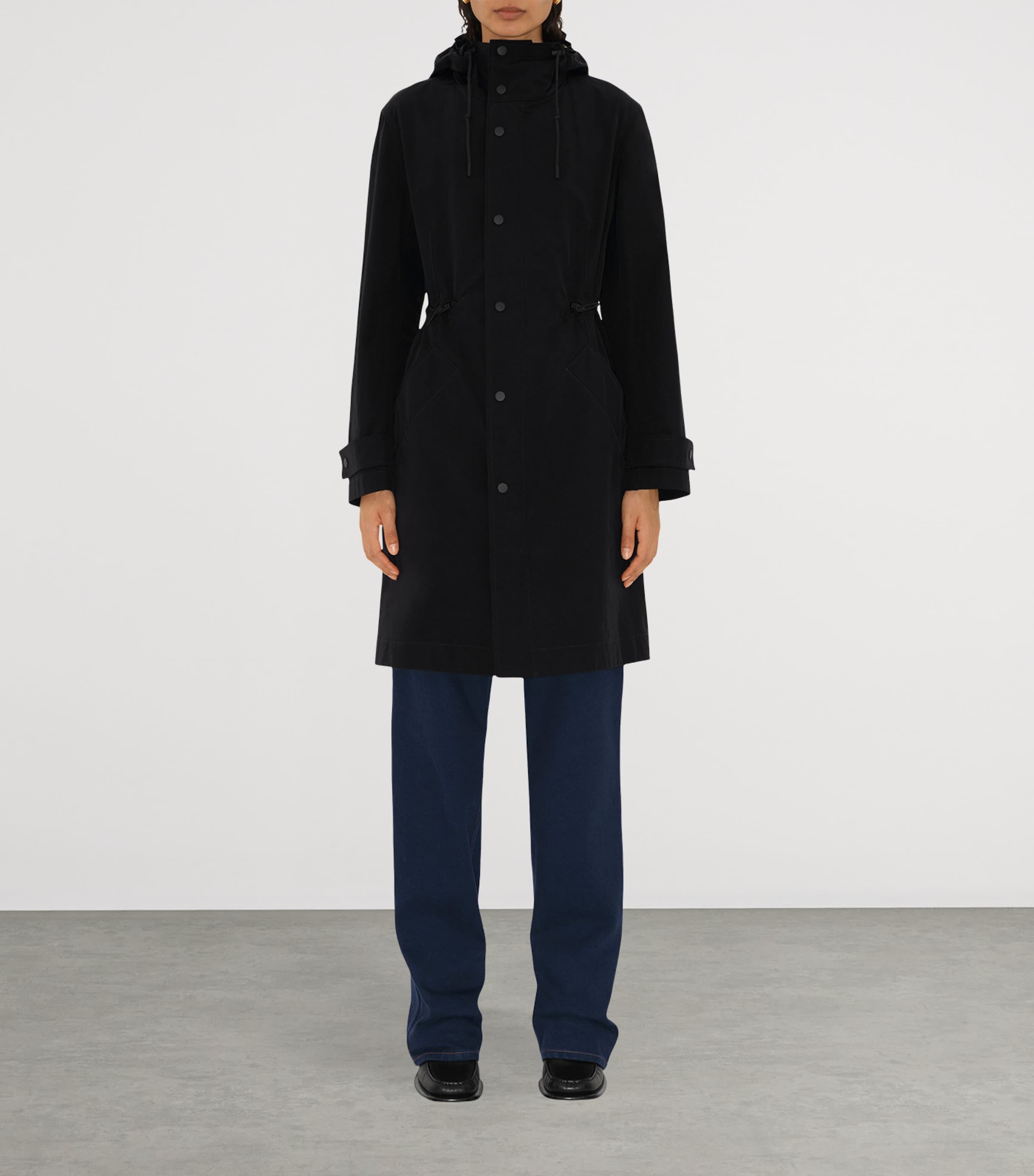 Black Nylon-Cotton Parka Jacket