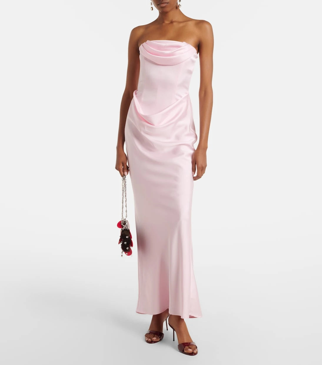 Rotate - Corsage draped satin gown