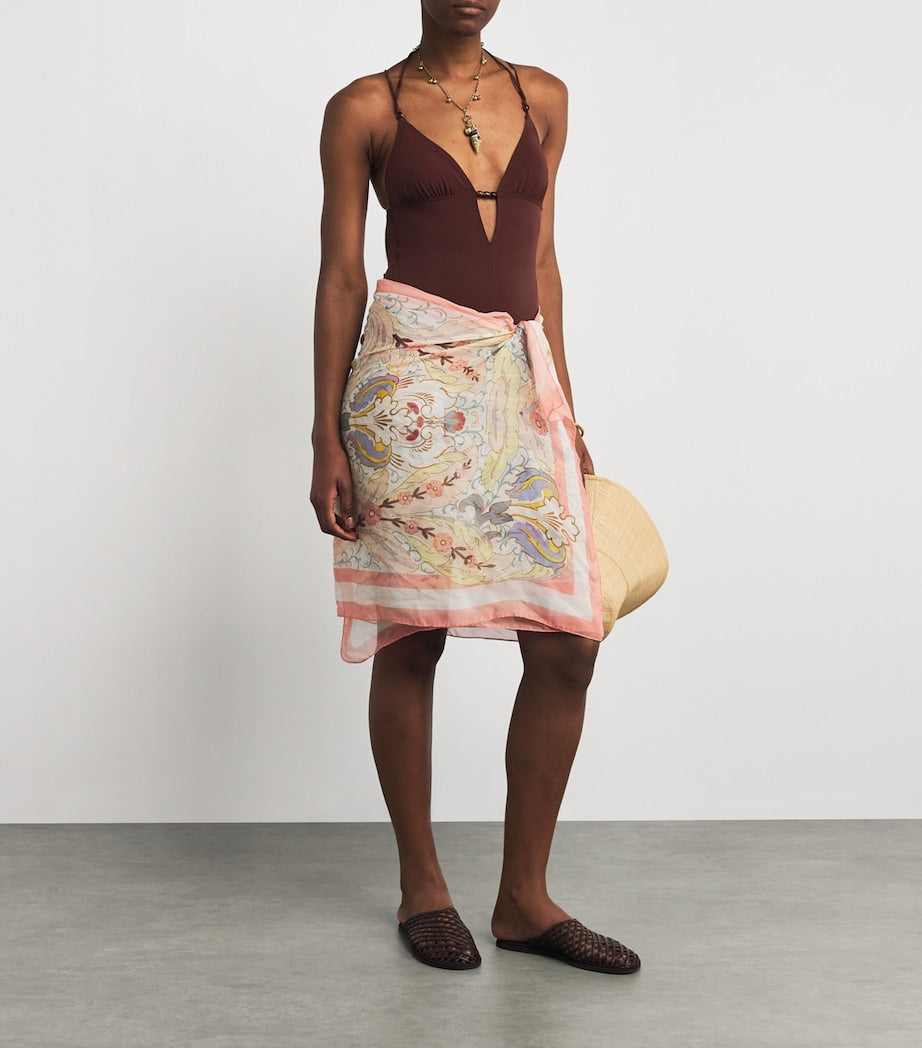 Burgundy Beaded Leila Swimsuit