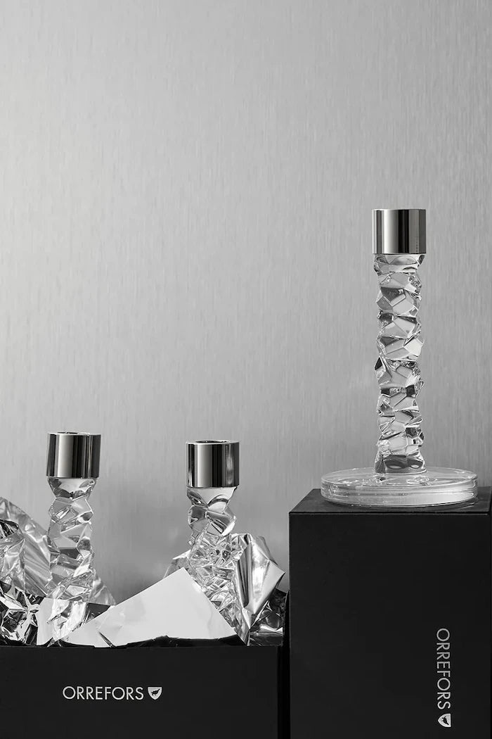 Декоративен свещник Orrefors Carat 24,2 cm (2 броя)