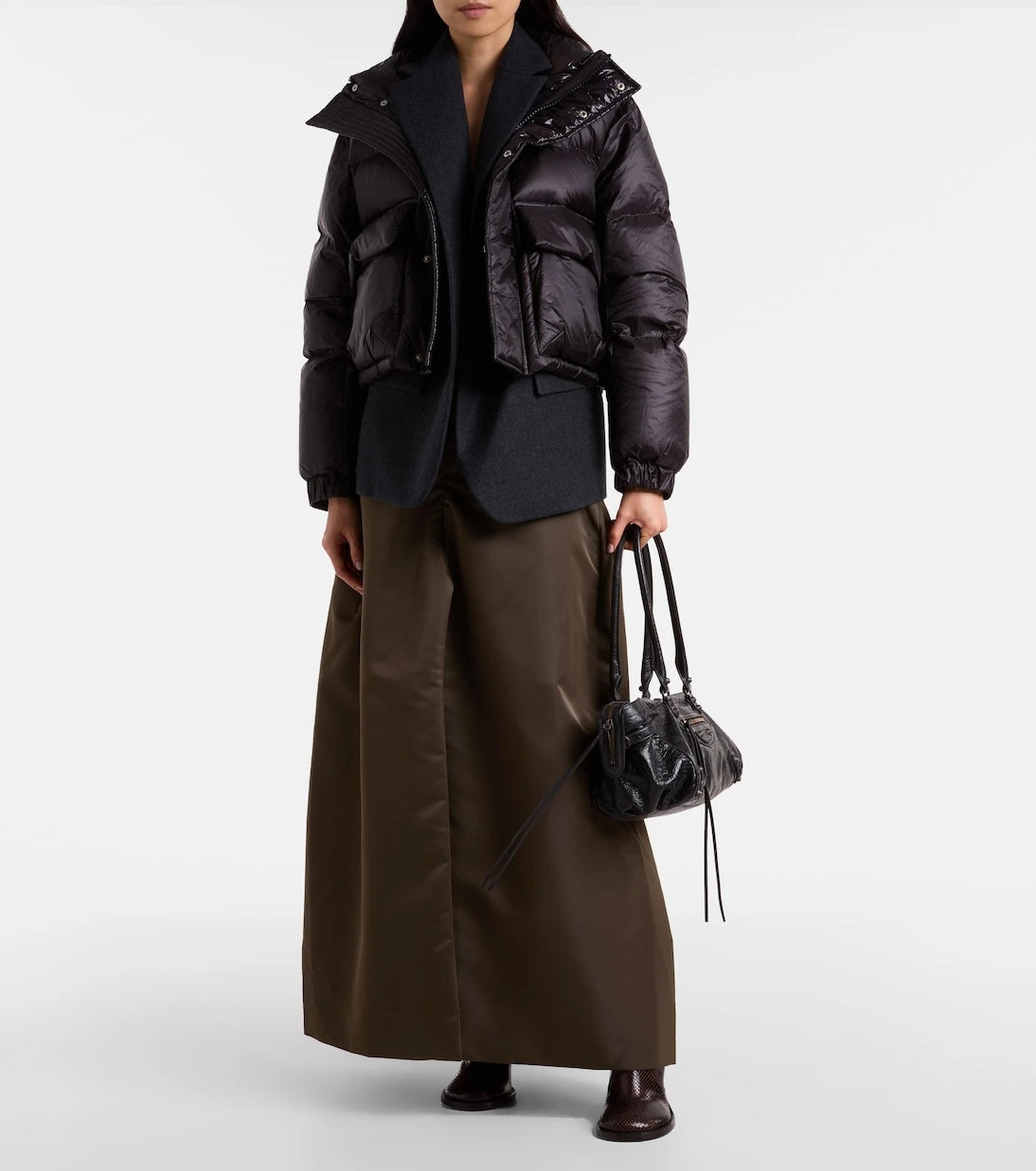 Sacai - Layered wool down jacket