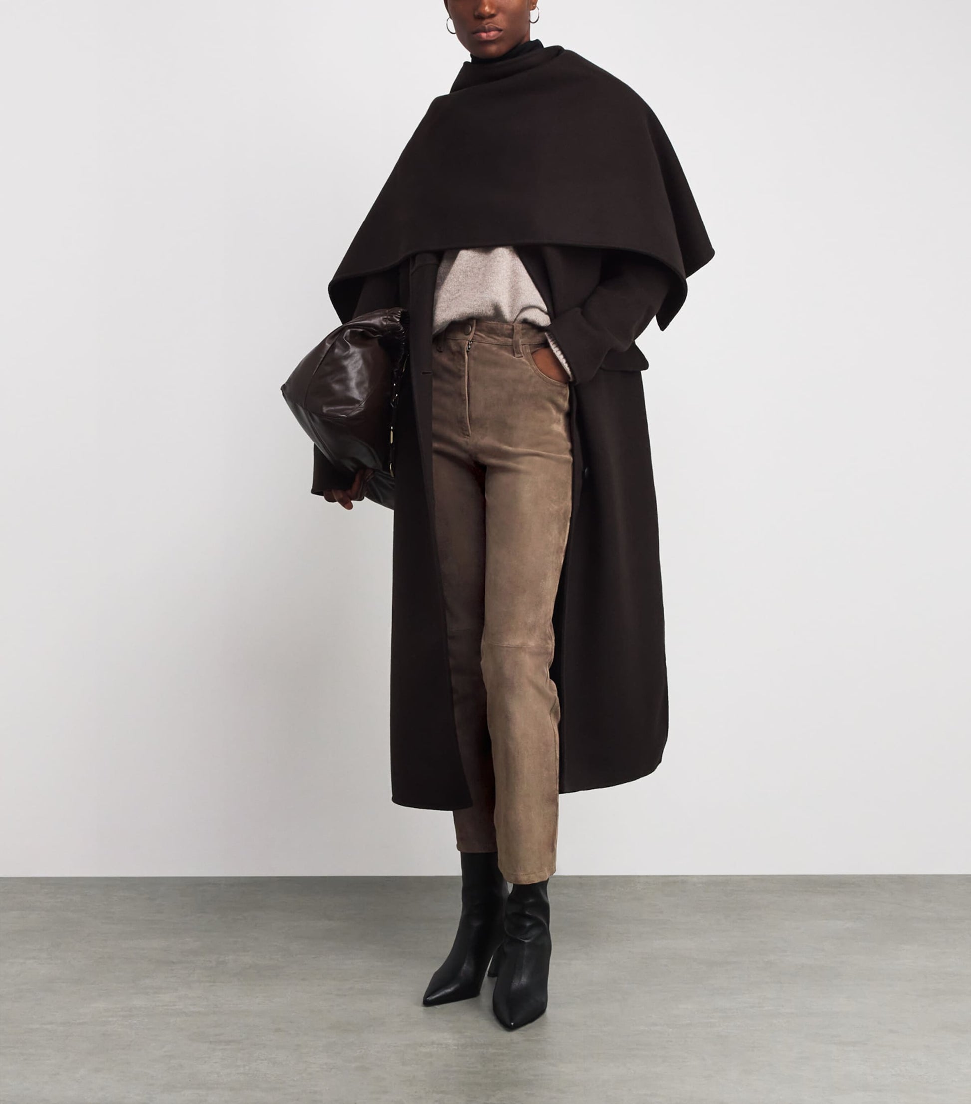 Brown Suede Duke Flared Trousers