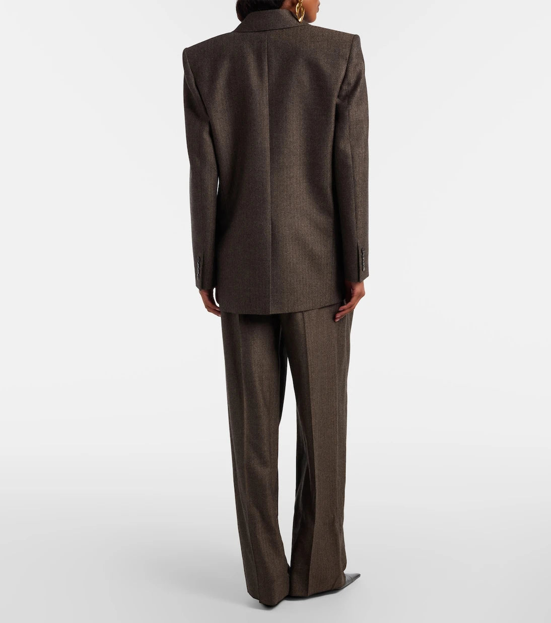 Saint Laurent - Herringbone wool wide-leg pants