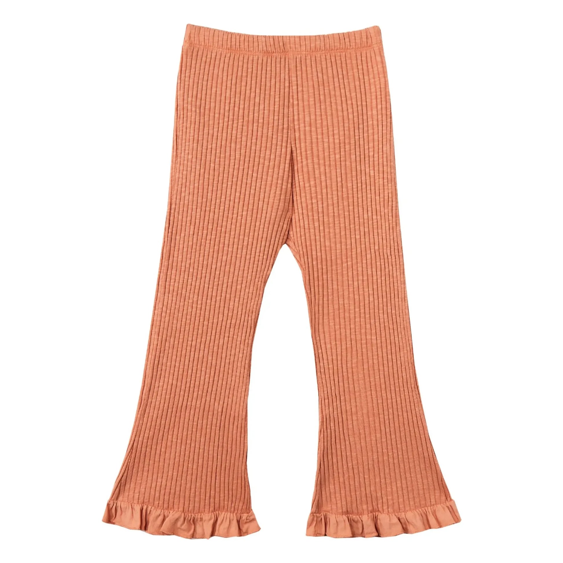 Mipounet - Zoé Organic Cotton Ribbed Pants | Orange