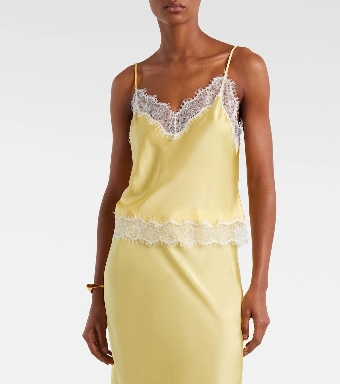 Poupette St Barth - Zely lace-trimmed satin camisole