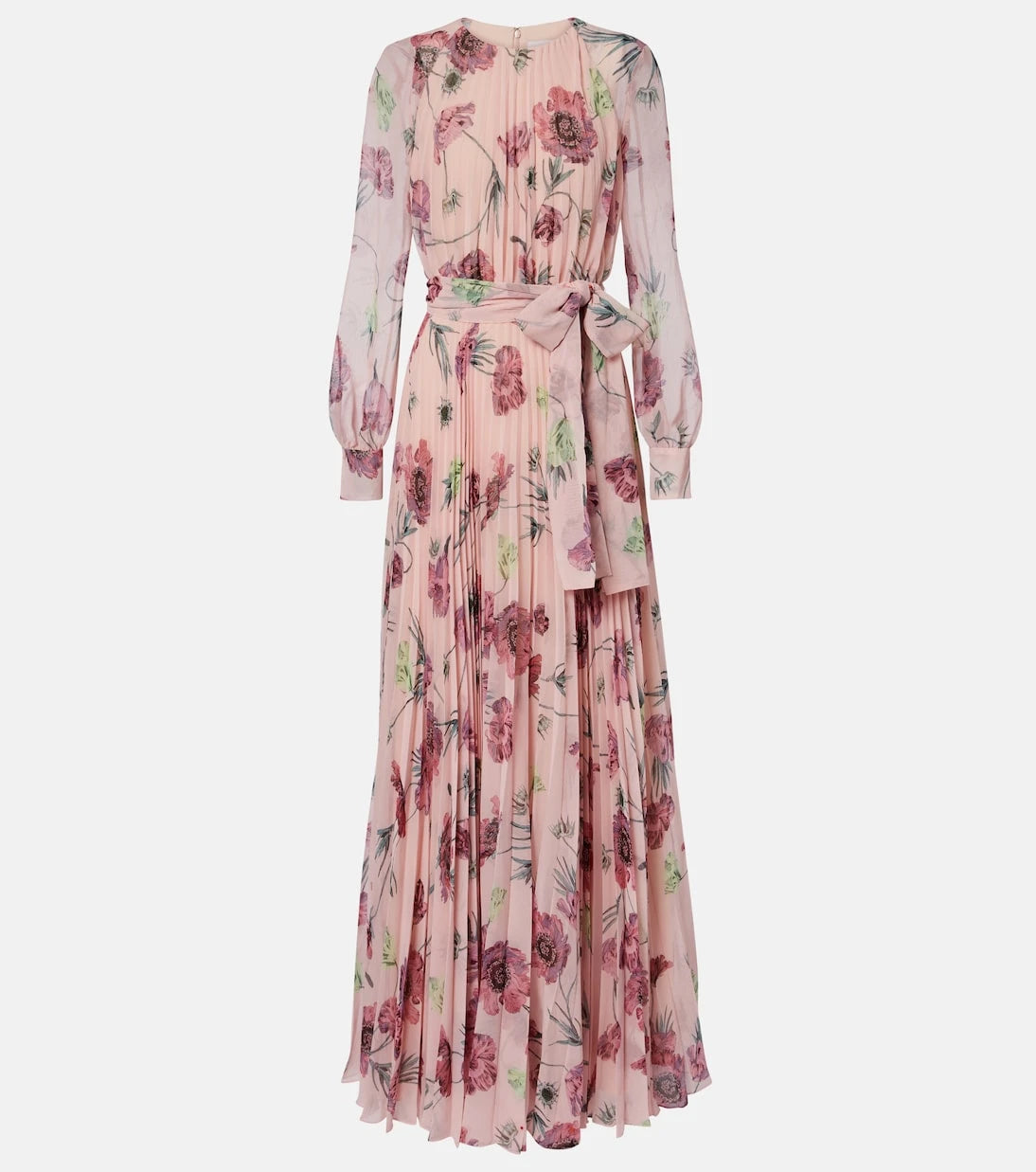 Erdem - Floral pleated voile gown