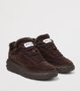 Jimmy Choo Brown Diamond Maxi Retro Suede-Shearling Sneakers