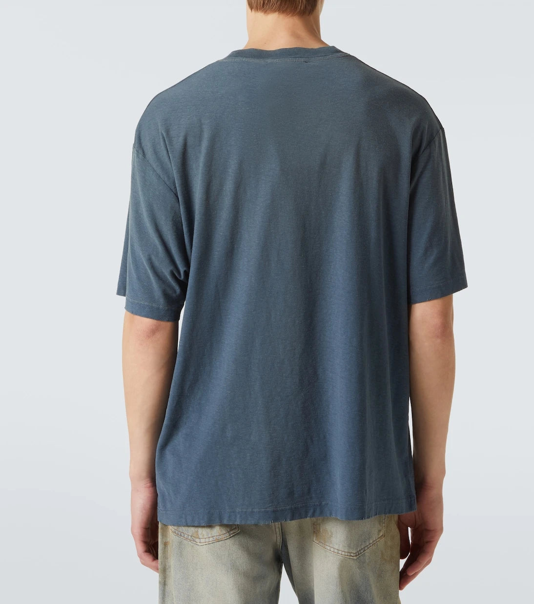 Acne Studios - تي شيرت من القطن والقنب بشعار العلامة