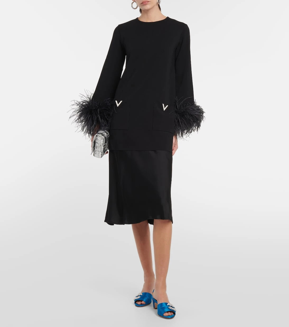 Manolo Blahnik - Prinap 50 embellished satin mules