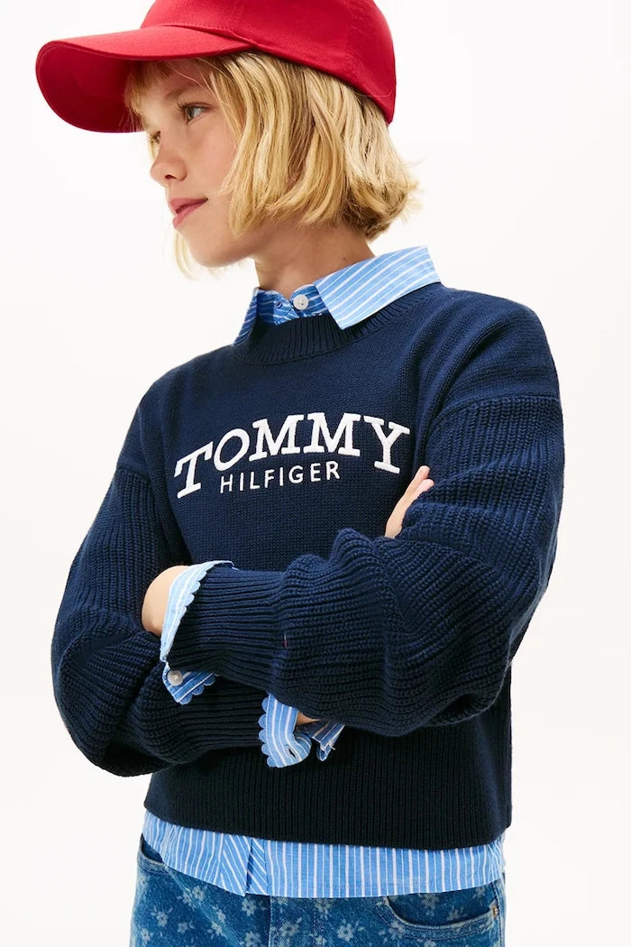 Детски памучен пуловер Tommy Hilfiger