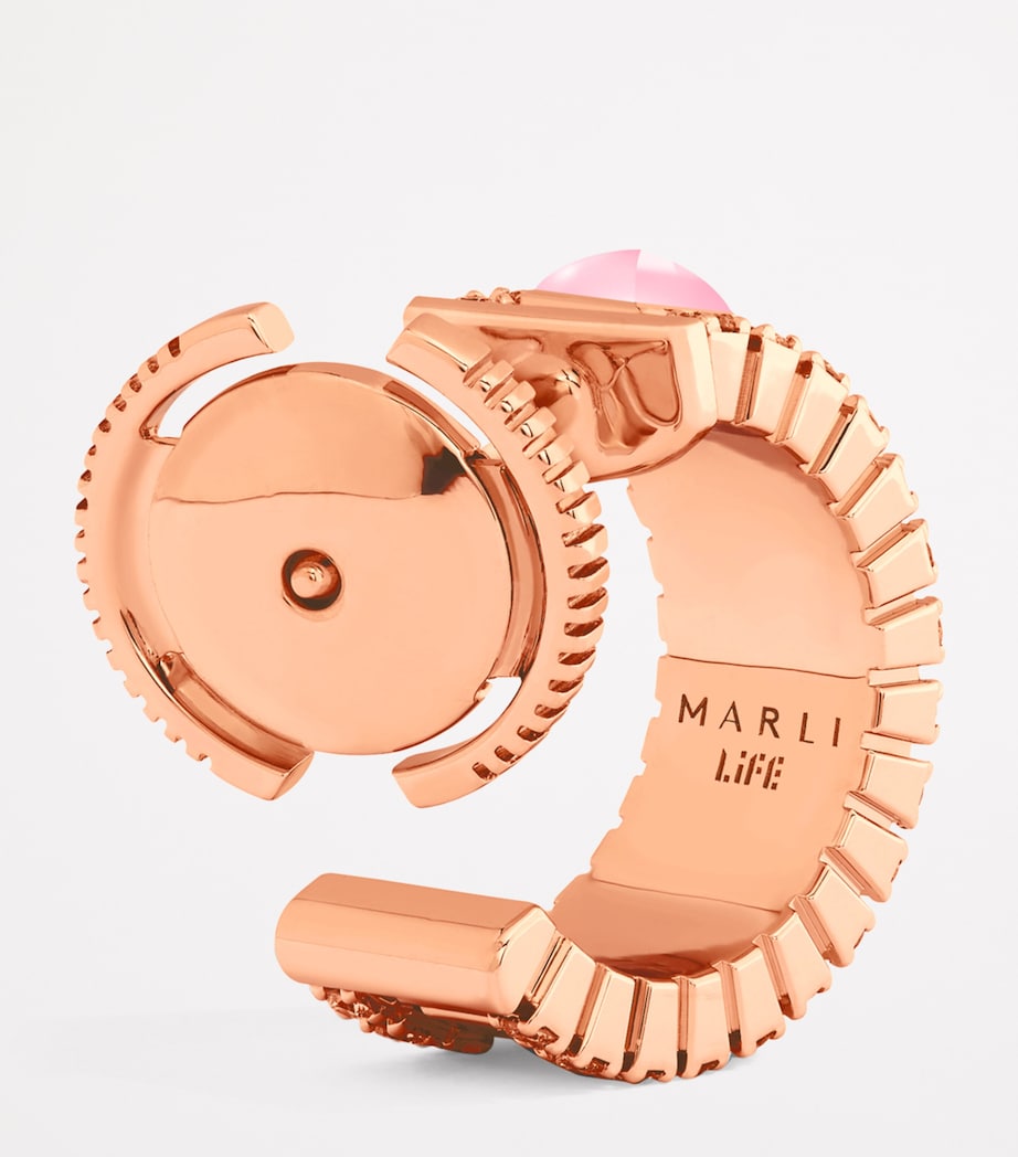 Mini Rose Gold, Diamond and Quartzite Life Hoop Earrings