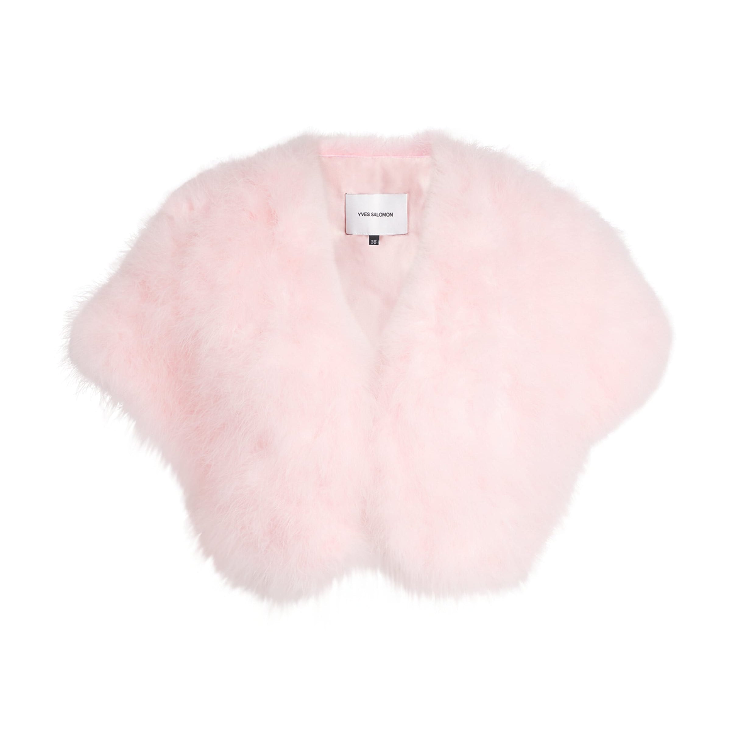 Yves Salomon Pink Feather Bolero Jacket