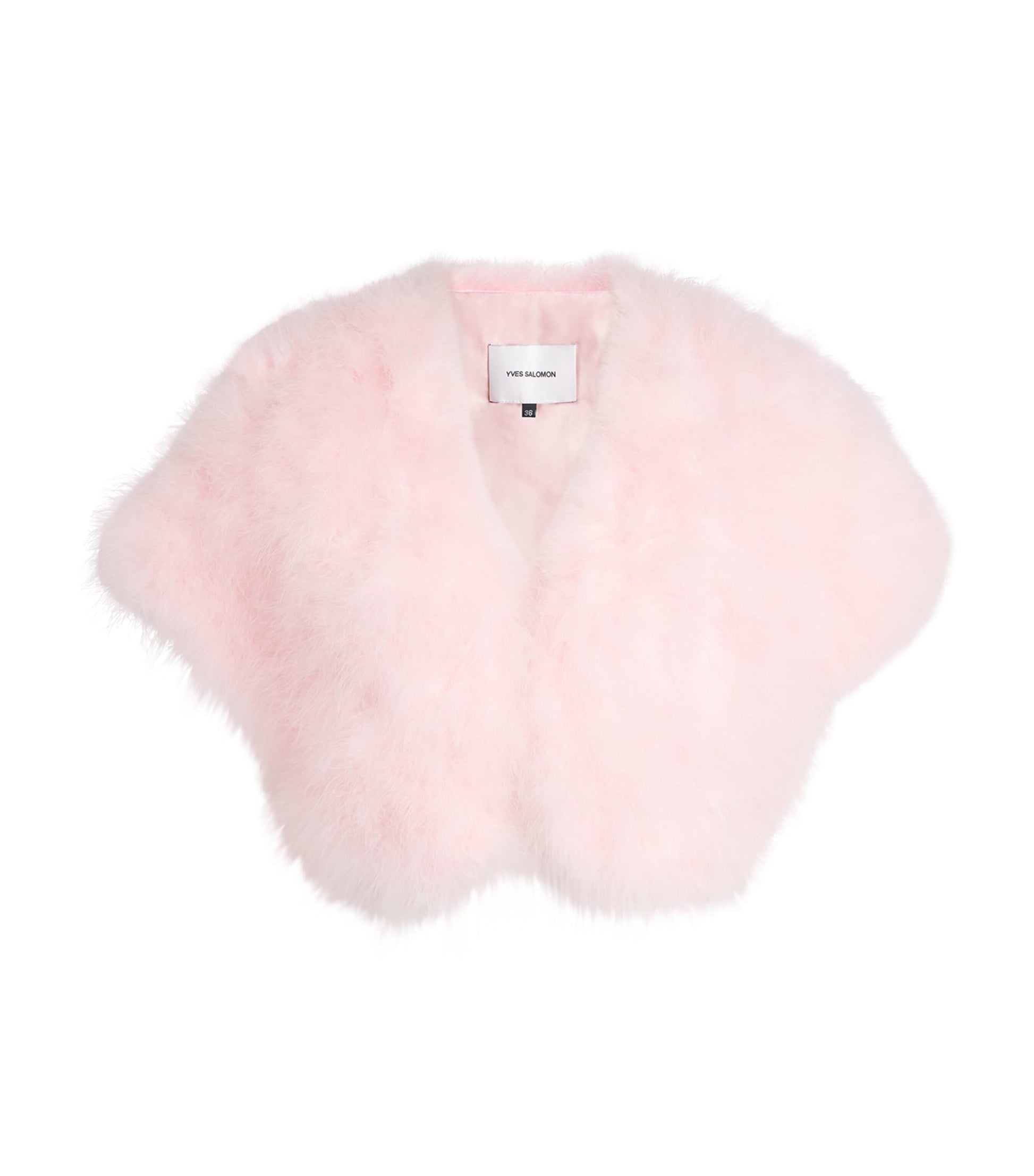 Yves Salomon Pink Feather Bolero Jacket