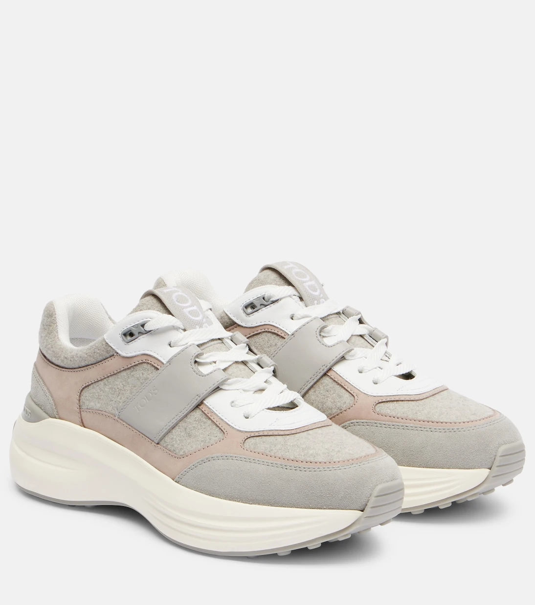 Tod's - Leather-trimmed sneakers