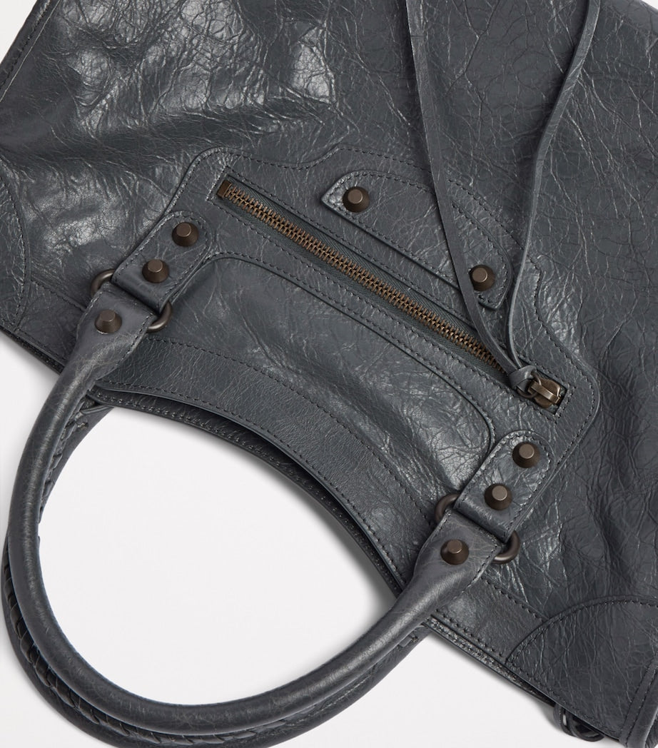 Balenciaga Grey Medium Leather Le City Top-Handle Bag