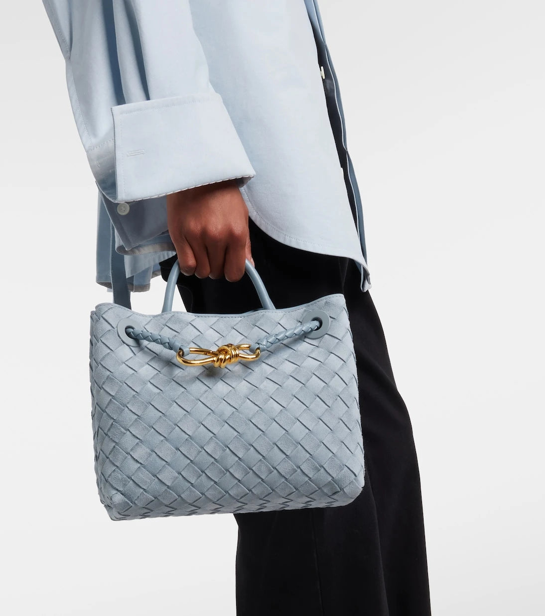 Bottega Veneta - Andiamo Small suede top-handle bag