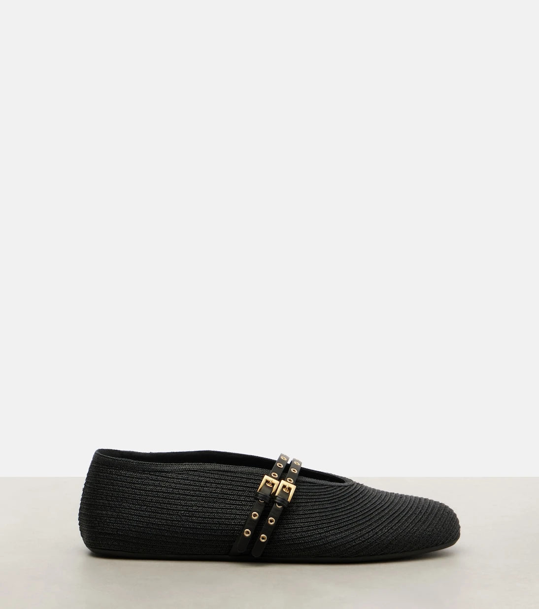 Alaïa - Leather-trimmed ballet flats