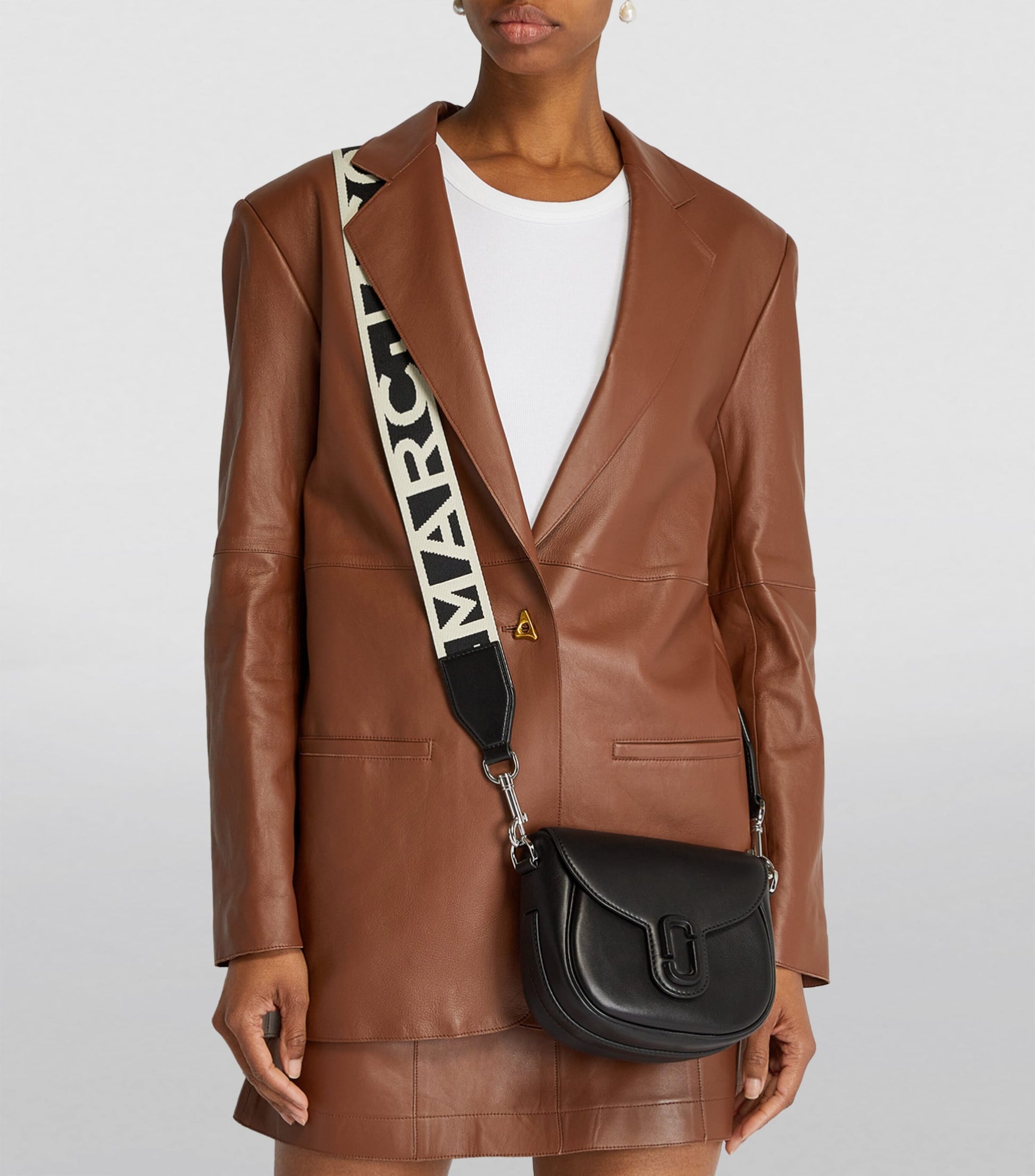 Marc Jacobs Black The Marc Jacobs Small Leather J Marc Saddle Bag