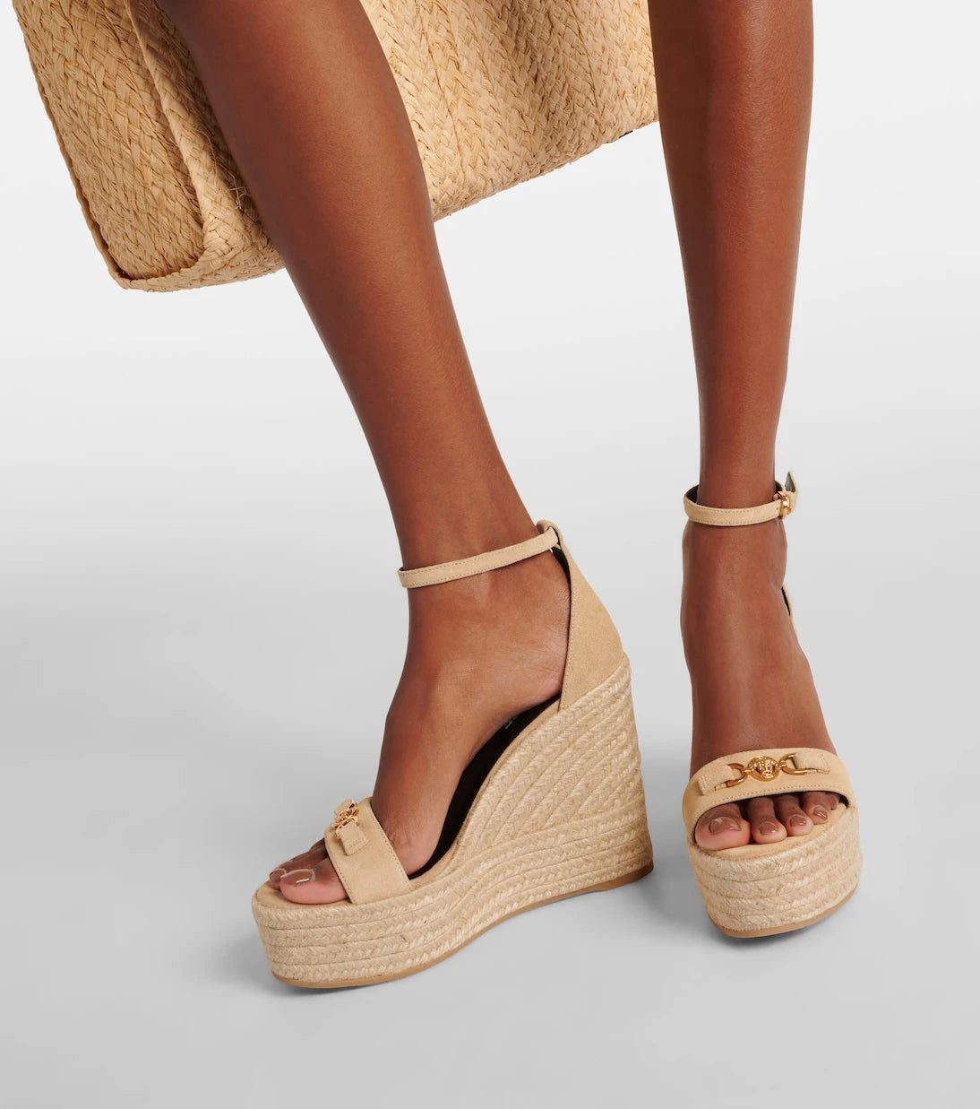 Versace - Medusa '95 leather wedge sandals