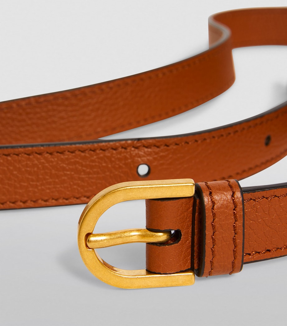 Brown Small Leather Marcie Saddle Bag