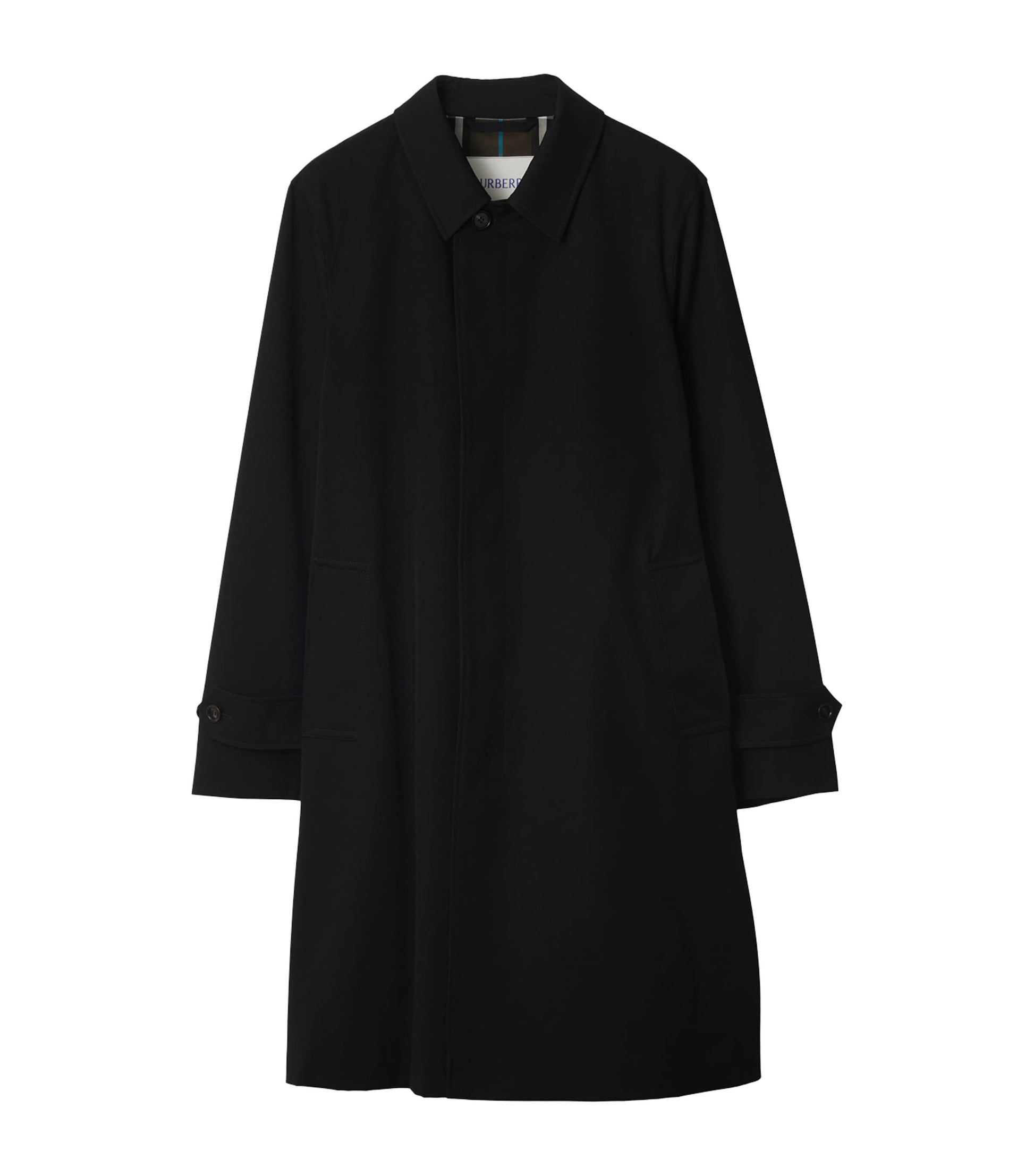 Black Cotton Gabardine Car Coat