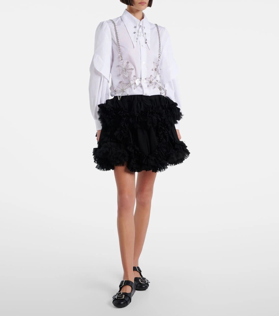 Noir Kei Ninomiya - Embellished cotton shirt