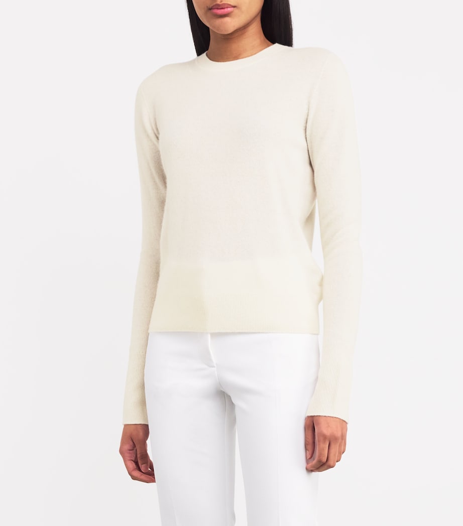 Ivory Cashmere Round-Neck Sweater