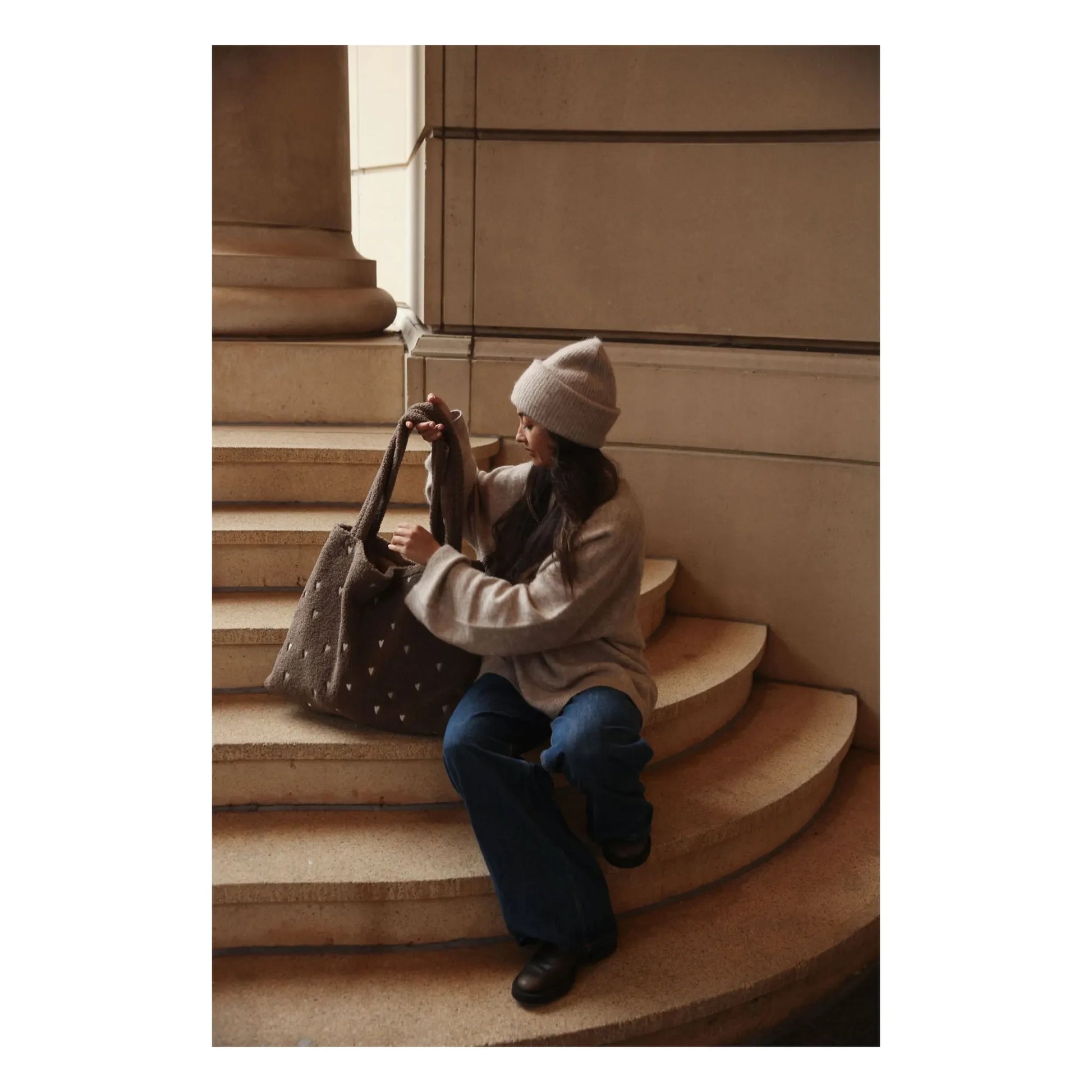 Studio Noos - Hearts mom-bag | Brown