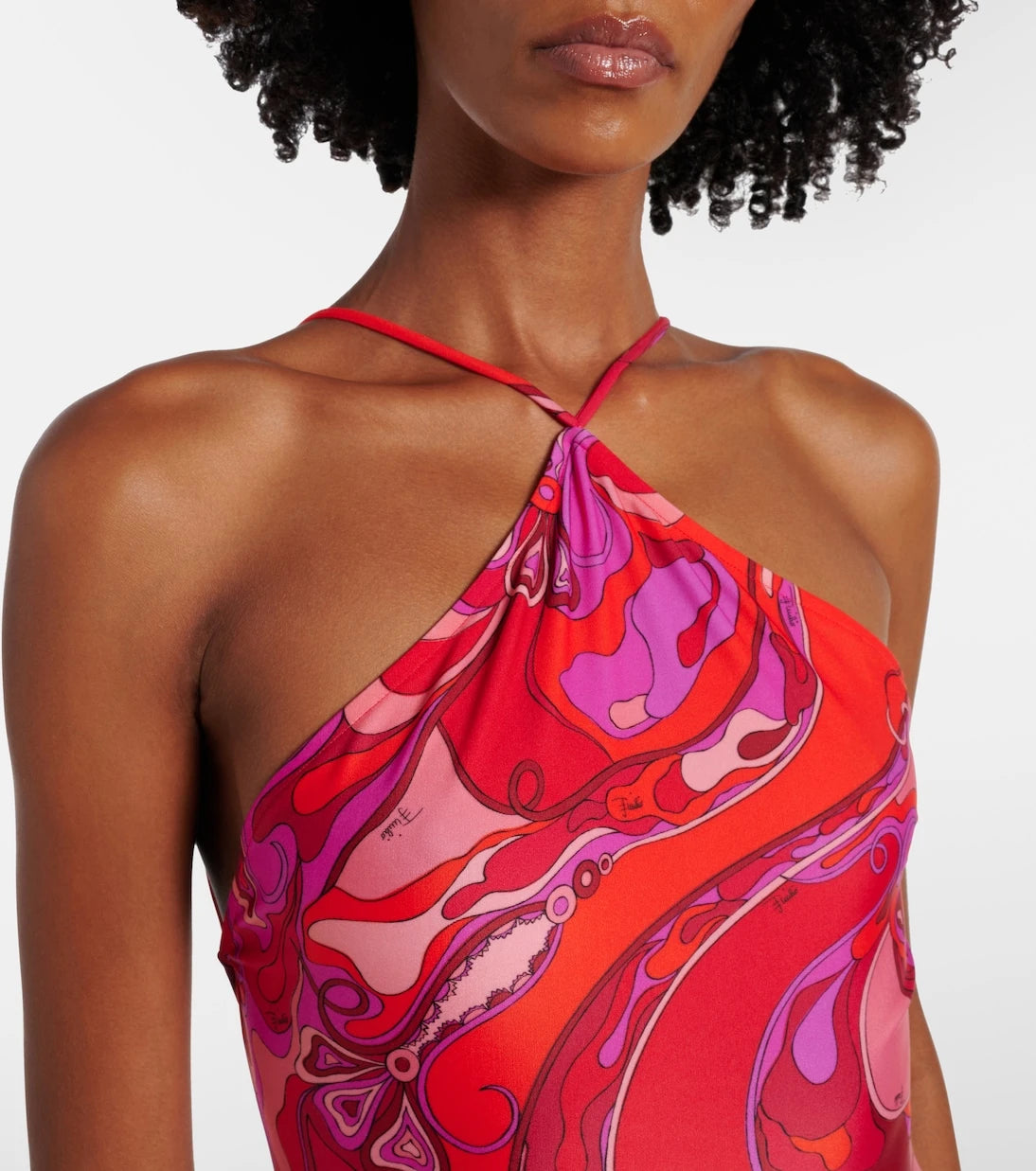 Pucci - Printed halterneck swimsuit