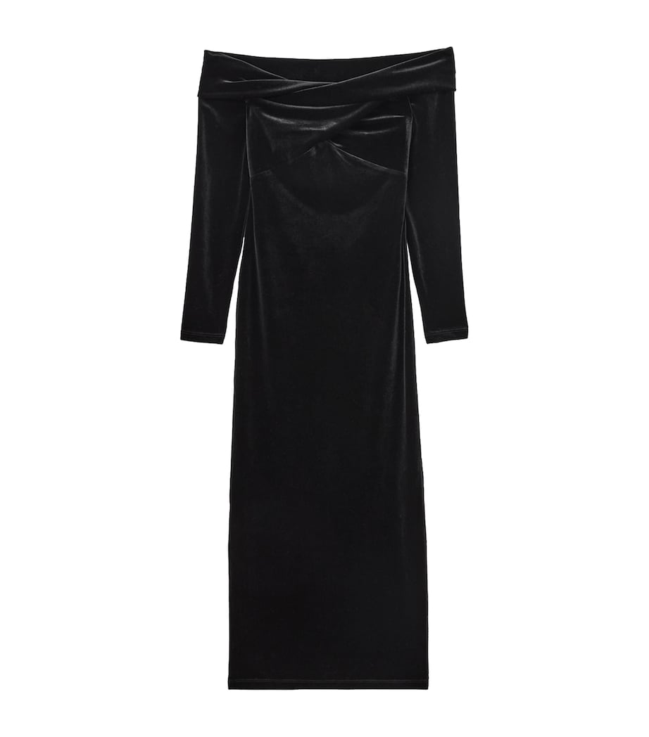 Velvet Delta Midi Dress BLACK