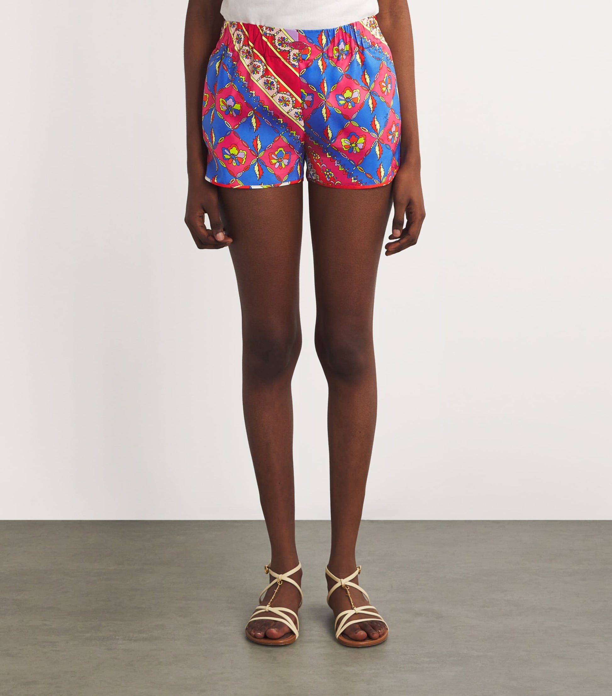 Multi Silk Festa Print Shorts
