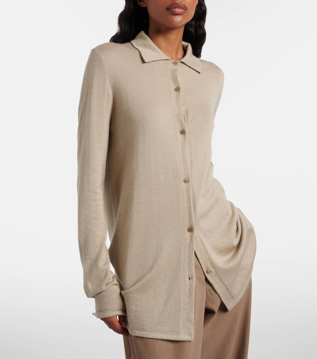 The Row - Ocari knitted cashmere and silk shirt