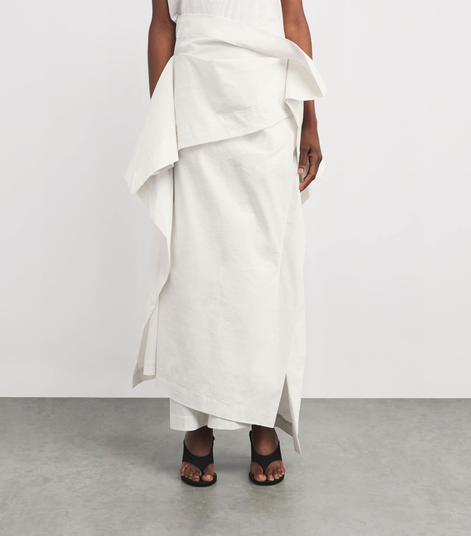 Neutral Collapsing Sculpture Maxi Skirt
