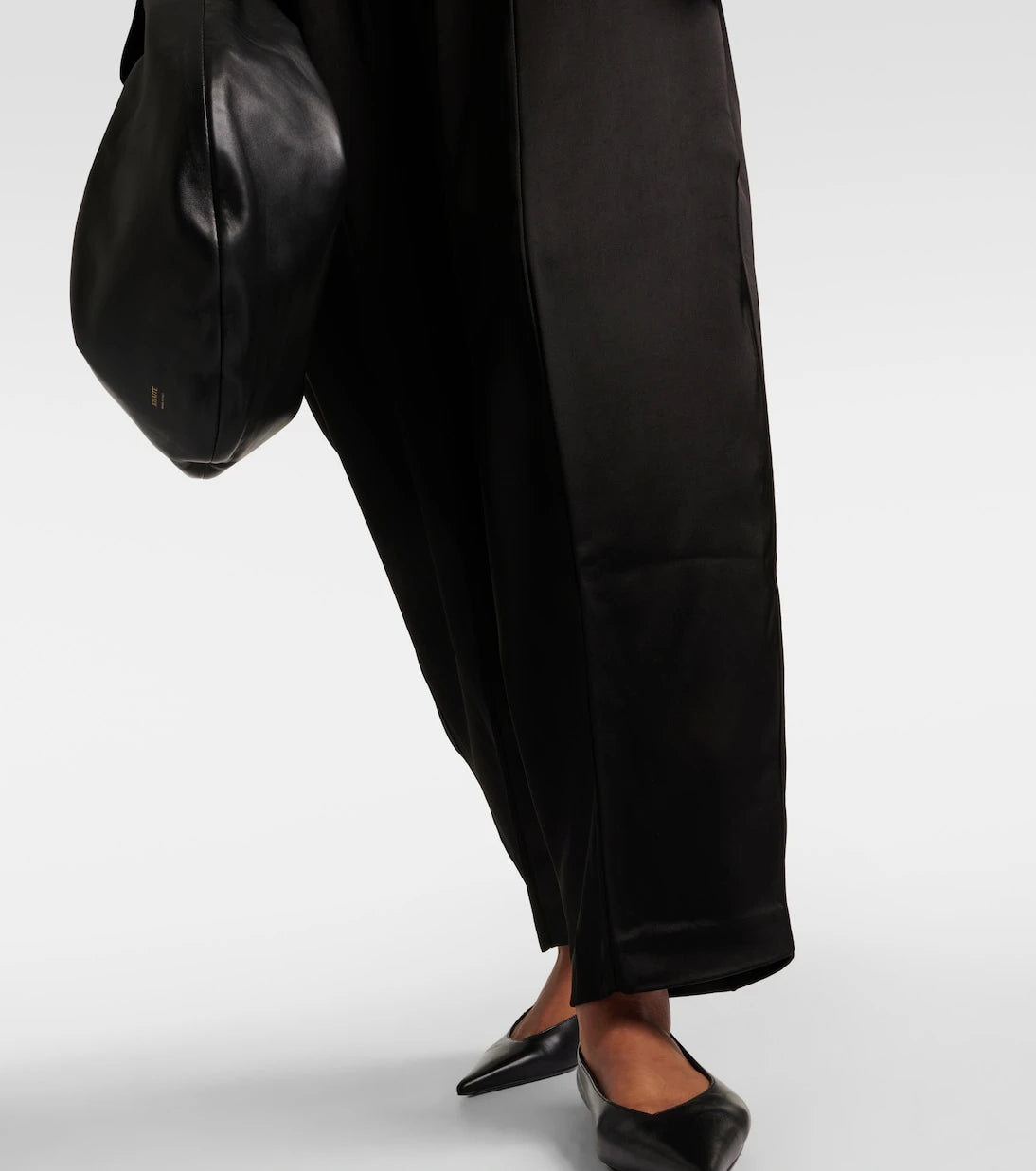 CO - High-rise satin crêpe wide-leg pants