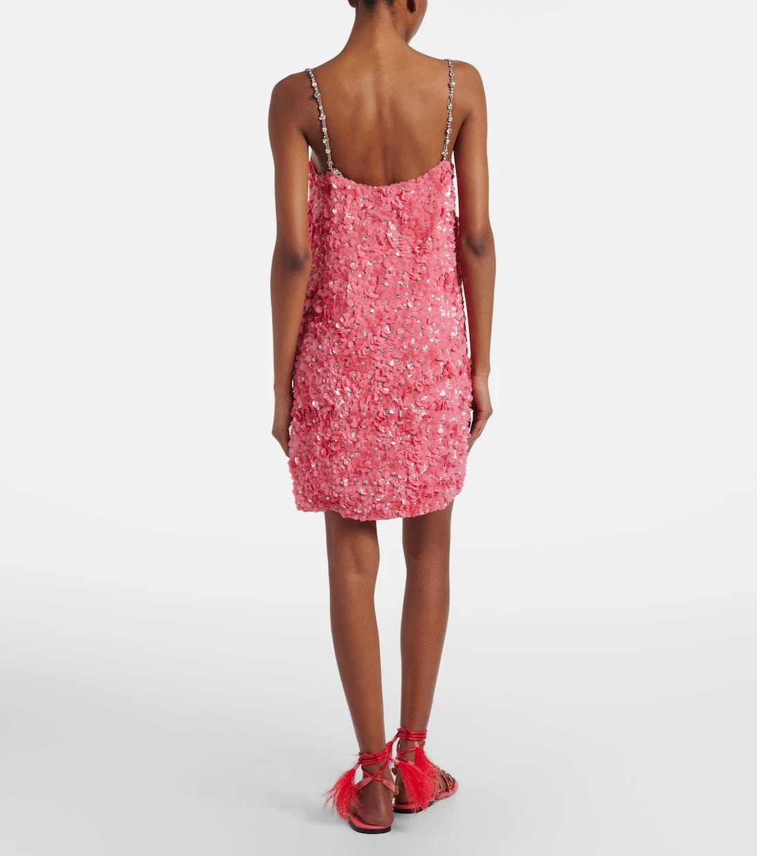 Valentino - Embellished silk chiffon slip dress