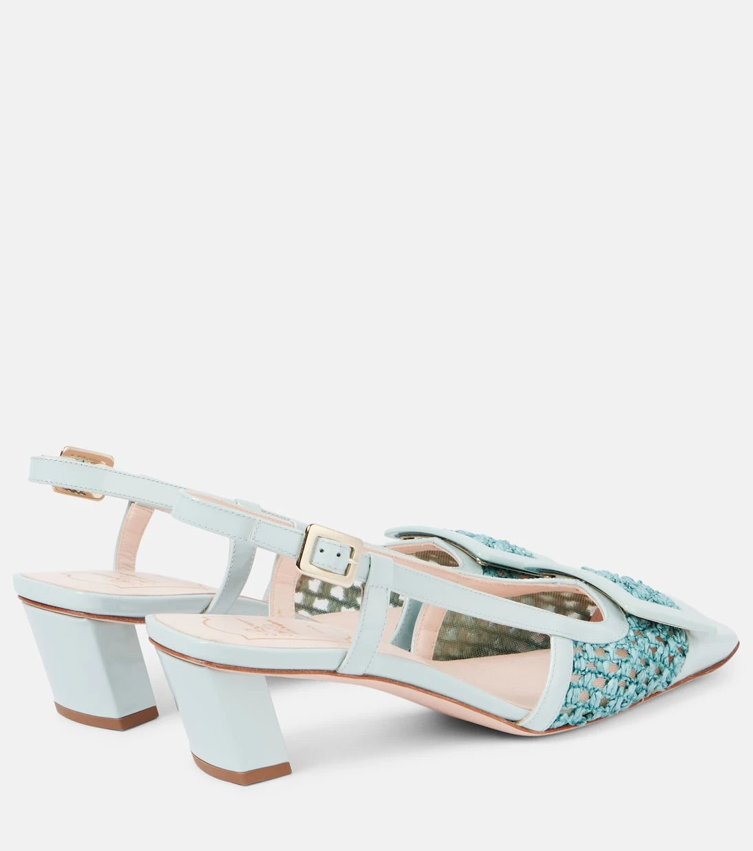 Roger Vivier - Belle Vivier 45 crochet leather slingback pumps