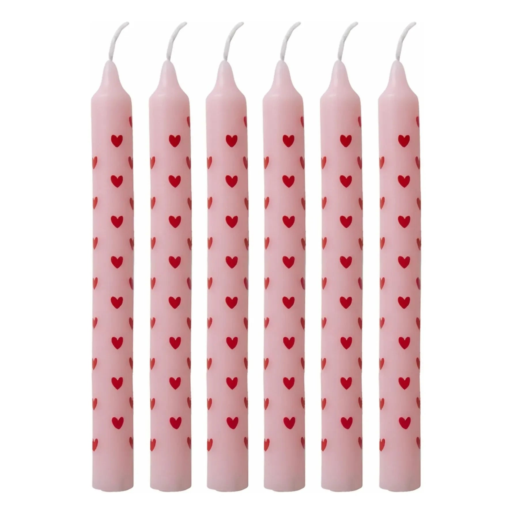 Rice - Hearts candles - Set of 2 | Pink