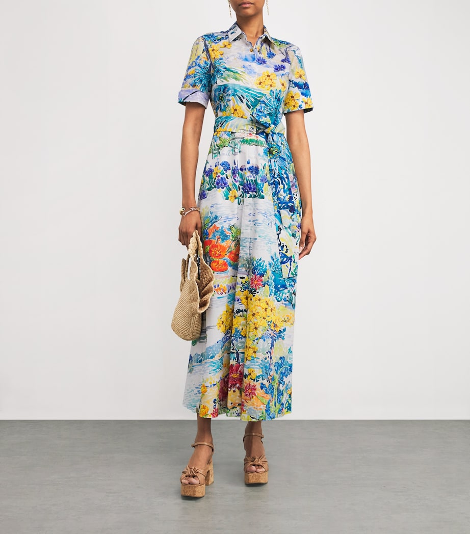 Mary Katrantzou Satin Como Shirt Midi Dress