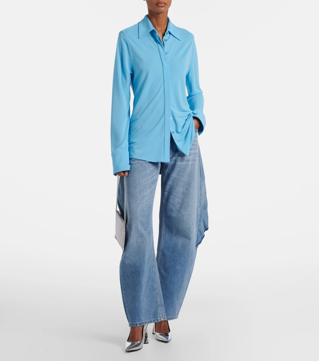 Stella McCartney - Paneled barrel-leg jeans
