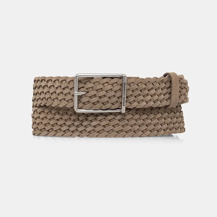 Armani Exchange erkek süet kumaş kemer