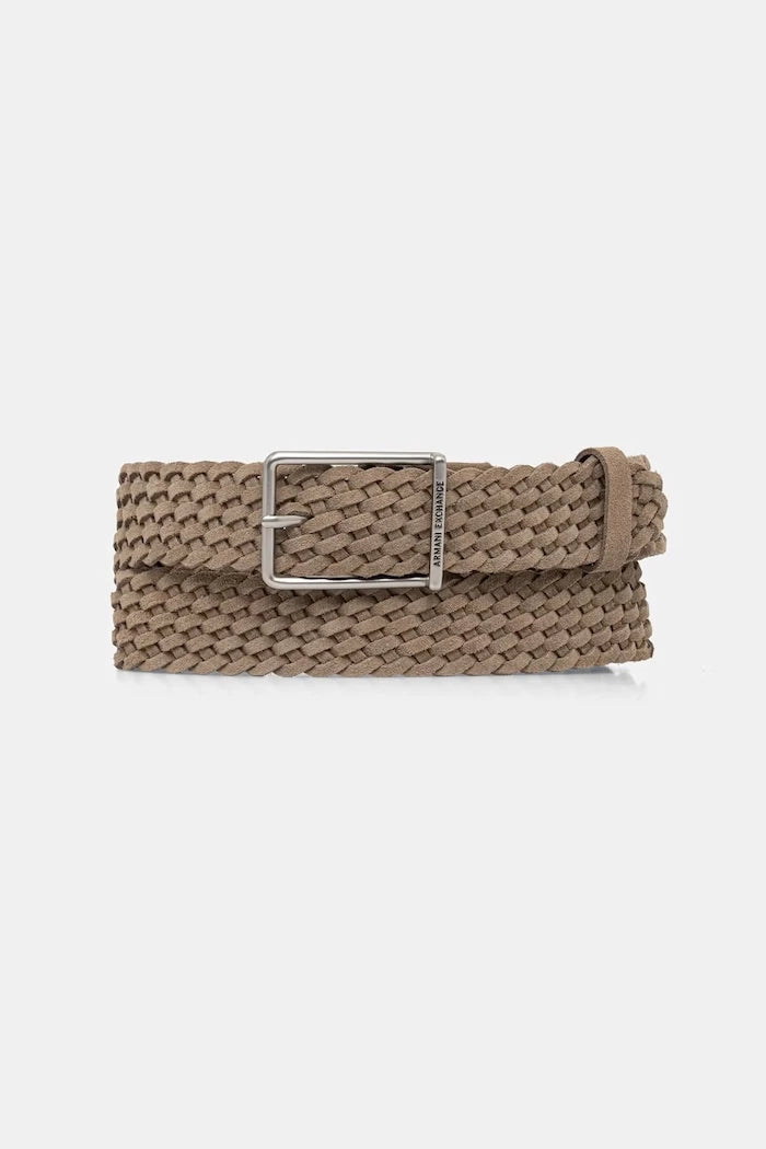 Armani Exchange erkek süet kumaş kemer
